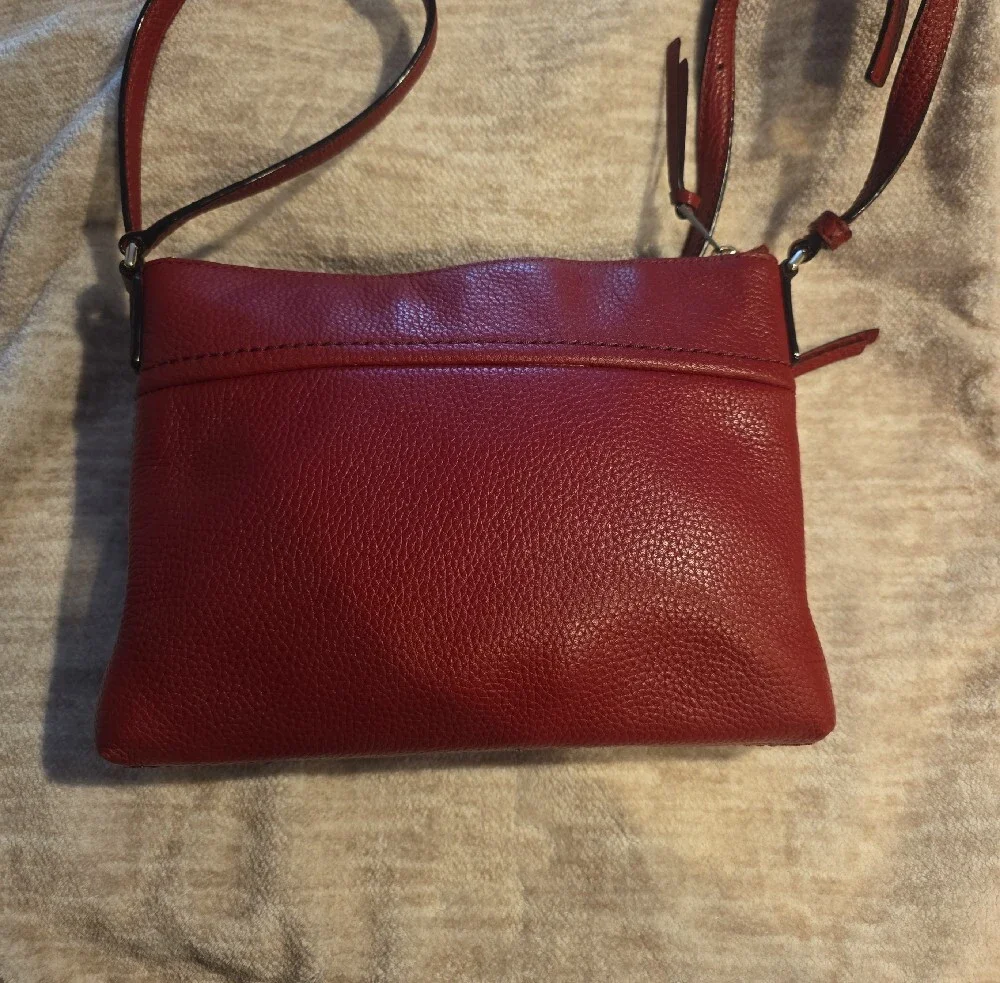 kate spade Pebbled Leather Crossbody in Burgundy with Gold Hardware